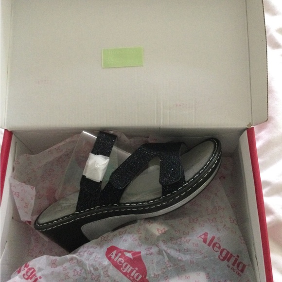 Alegria black glitteroti sandals NIB 38 gorgeous! 7.5 - 8 - Picture 4 of 6